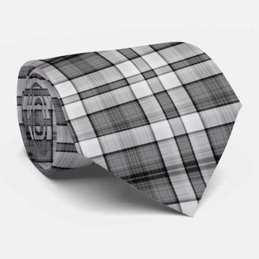 Black and White Plaid Custom Necktie ネクタイ (ロール)