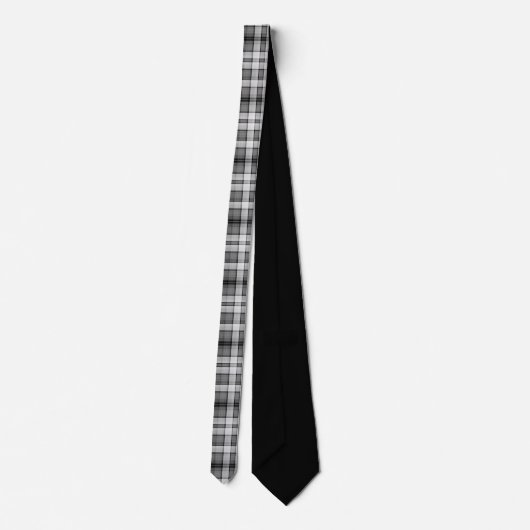 Black and White Plaid Custom Necktie ネクタイ (裏面)