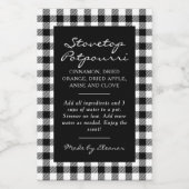 Black and White Plaid Simmer Pot Kit Label フードラベル (シングルラベル)