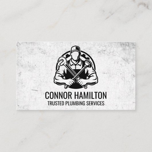Black and White Plumber Illustration 名刺 (裏面)
