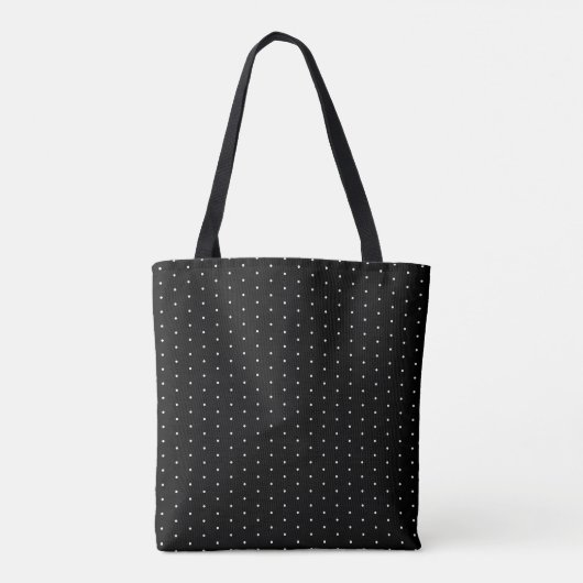Black and White Polka Dot Monogram トートバッグ (裏面)