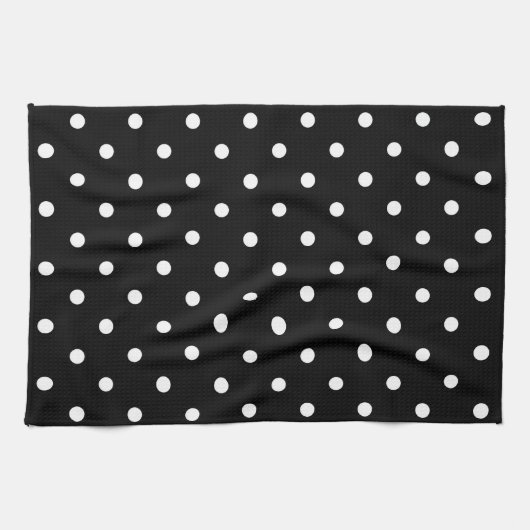 Black and white polka dots キッチンタオル (横)