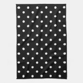 Black and white polka dots キッチンタオル (縦)