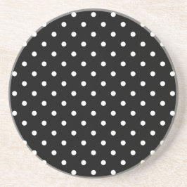 Black and white Polka Dots コースター