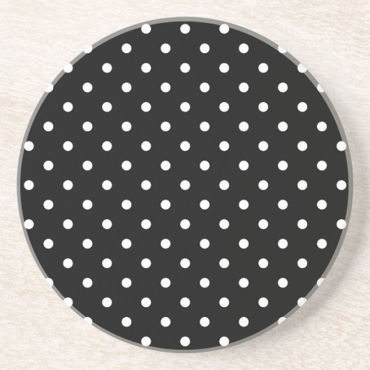 Black and white Polka Dots コースター (正面)