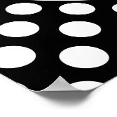 Black and White Polka Dots; Paw Print ポスター (角)