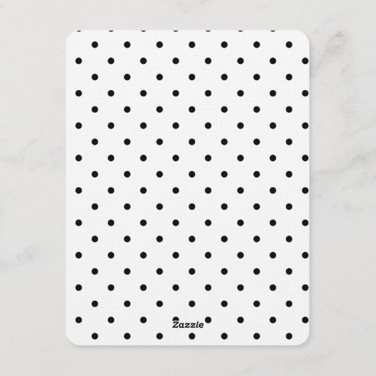 Black and White Polka dots wedding Invitation 招待状 (裏面)