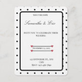 Black and White Polka dots wedding Invitation 招待状 (正面)