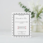 Black and White Polka dots wedding Invitation 招待状 (スタンド正面)