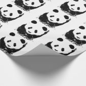 Black and White Pop Art Panda Christmas Gift Wrap ラッピングペーパー (角)
