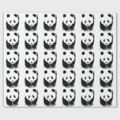 Black and White Pop Art Panda Christmas Gift Wrap ラッピングペーパー (フラット)