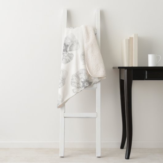 Black and White Poppy シェルパブランケット (インサイチュ)
