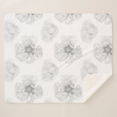 Black and White Poppy シェルパブランケット (正面(横))