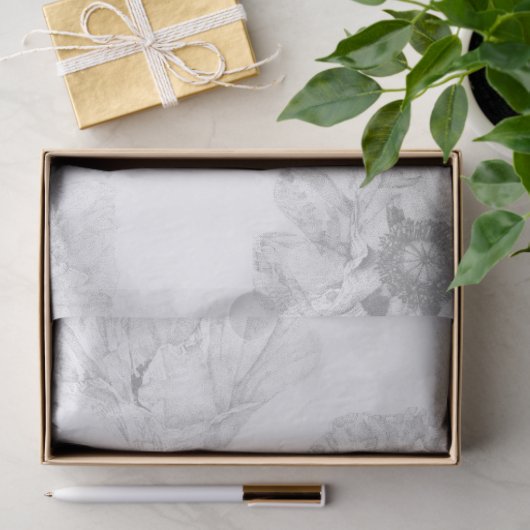 Black and White Poppy 薄葉紙 (ギフト)