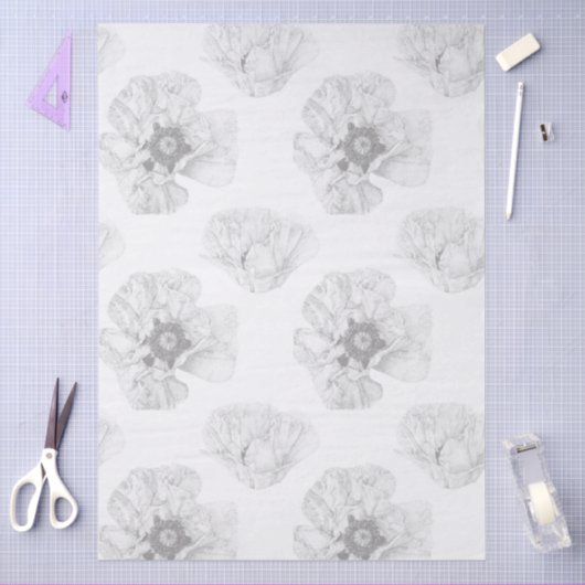 Black and White Poppy 薄葉紙 (クラフト)
