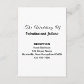 Black and White Portrait Wedding Reception エンクロージャーカード (正面)