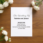 Black and White Portrait Wedding Reception エンクロージャーカード