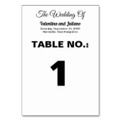 Black and White Portrait Wedding Table Number テーブルナンバー (正面)