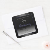 Black and White Product Labels Blue Frame Add Logo スクエアシール (封筒)