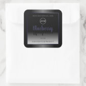 Black and White Product Labels Blue Frame Add Logo スクエアシール (バッグ)