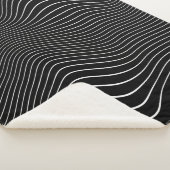Black and white Psychedelic Linear Wavy Background シェルパブランケット (3/4)