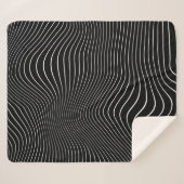 Black and white Psychedelic Linear Wavy Background シェルパブランケット (正面(横))