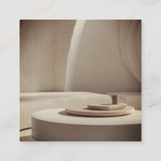 Black and White QR Code Interior Designer スクエア名刺 (裏面)