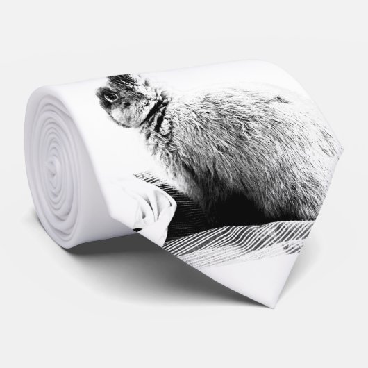 Black and White Rabbit Tie ネクタイ (ロール)