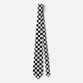 Black and White Racing Silks Checks Derby ネクタイ (正面)