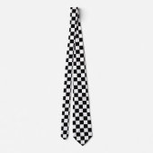 Black and White Racing Silks Checks Derby ネクタイ (裏面)