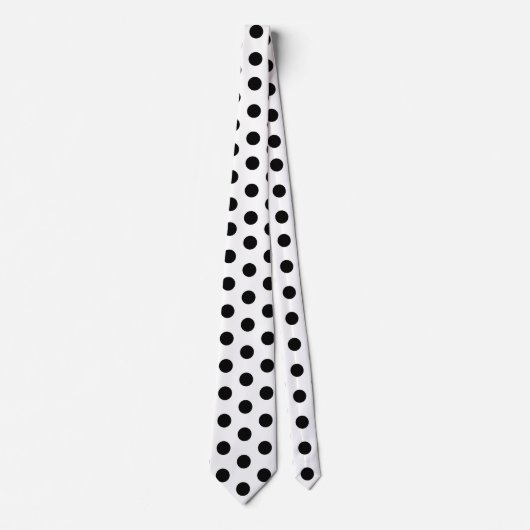 Black and White Racing Silks Polka Dot Derby ネクタイ (正面)