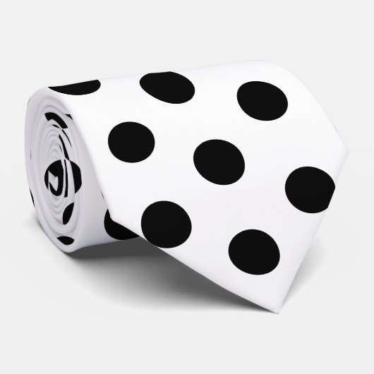 Black and White Racing Silks Polka Dot Derby ネクタイ (ロール)