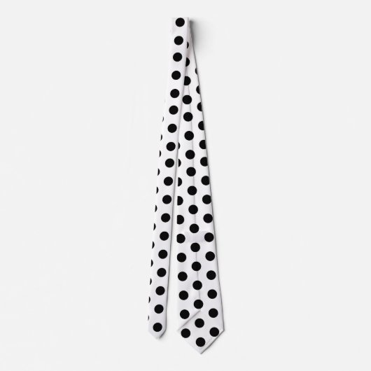 Black and White Racing Silks Polka Dot Derby ネクタイ (裏面)