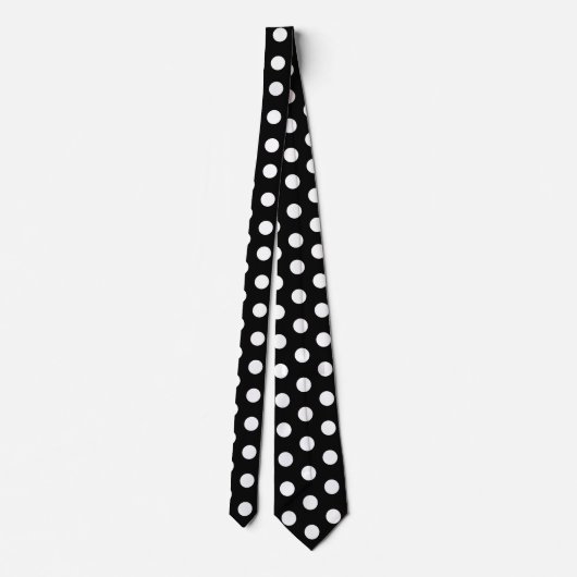 Black and White Racing Silks Polka Dot Derby Day ネクタイ (裏面)