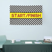 Black and white Racing START finish Line Banner 横断幕 (トレードショー)
