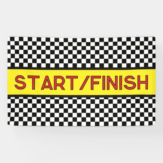 Black and white Racing START finish Line Banner 横断幕 (横)