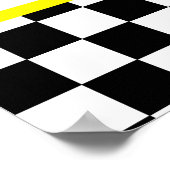Black and white Racing START Line Banner ポスター (角)