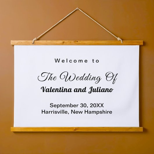 Black and White Rectangle Wedding Hanging Tapestry 吊り下げ型タペストリー