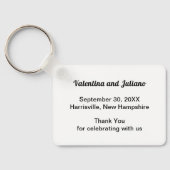 Black and White Rectangle Wedding Keychain キーホルダー (裏面)