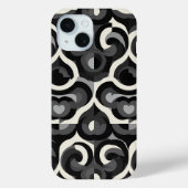 Black and White Retro Abstract Pattern Case-Mate iPhoneケース (裏面)