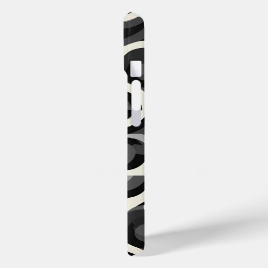 Black and White Retro Abstract Pattern Case-Mate iPhoneケース (裏面 / 左)