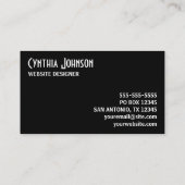 Black and White Retro Bold 名刺 (裏面)