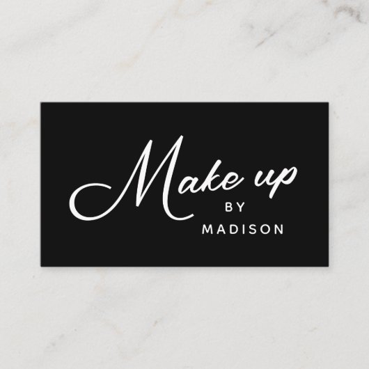 Black and White Retro Script Makeup 名刺 (正面)
