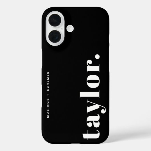 Black and White Retro Typography Personalized Case-Mate iPhoneケース (裏面)