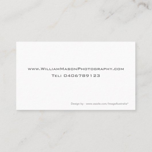 Black and White Road Photography - Business Card 名刺 (裏面)