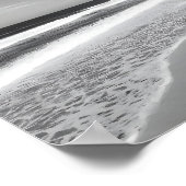 Black And White Rocky Ocean Waves Seascape ポスター (角)