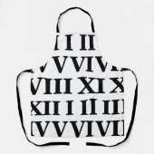 Black and White Roman Numeral  エプロン (正面)