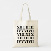 Black and White Roman Numeral  トートバッグ (裏面)