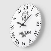 Black and white Roman numeral classic monogram ラージ壁時計 (傾斜)