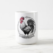 Black and white rooster コーヒーマグカップ (中央)